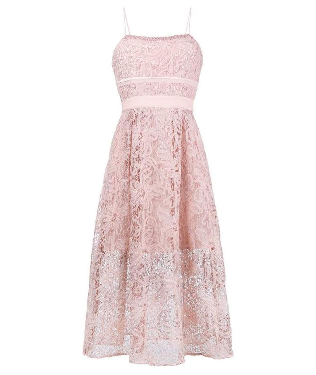 SELF-PORTRAIT Розовое кружевное вечернее платье, фото 1