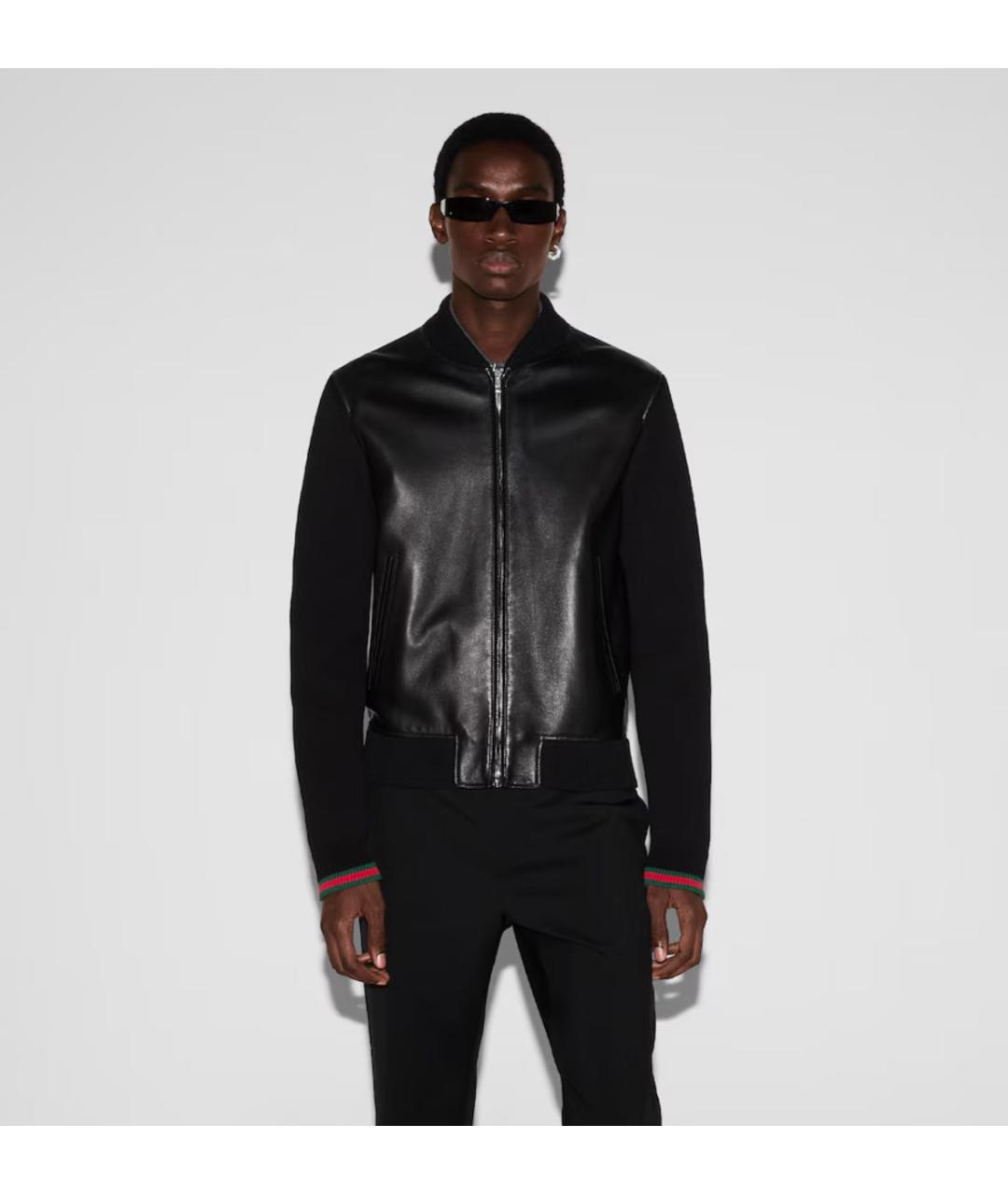 GUCCI Черная кожаная куртка, фото 2
