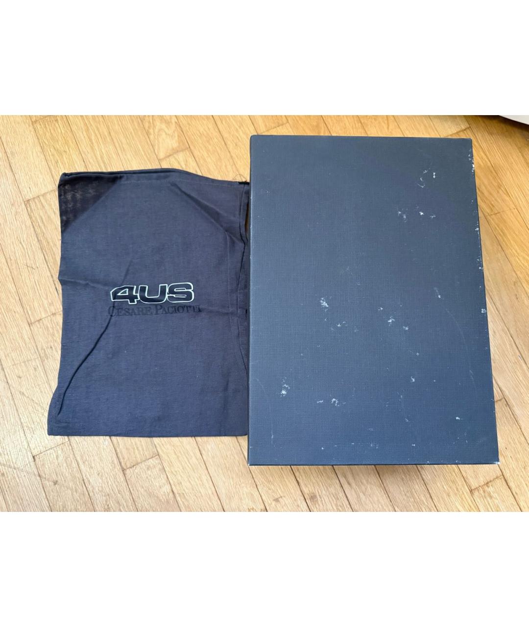 CESARE PACIOTTI Черные кожаные высокие кроссовки / кеды, фото 6