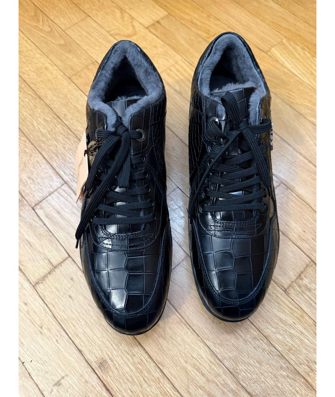 CESARE PACIOTTI Черные кожаные высокие кроссовки / кеды, фото 2