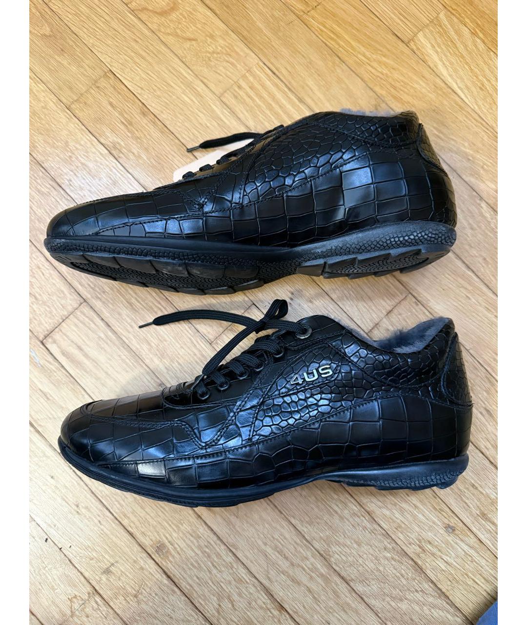 CESARE PACIOTTI Черные кожаные высокие кроссовки / кеды, фото 8