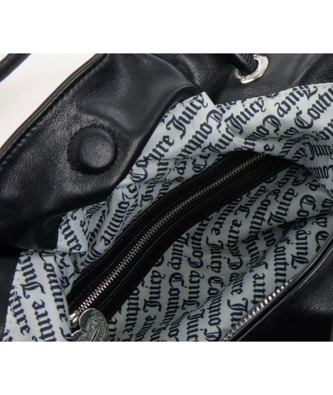 JUICY COUTURE Черная сумка с короткими ручками из искусственной кожи, фото 3