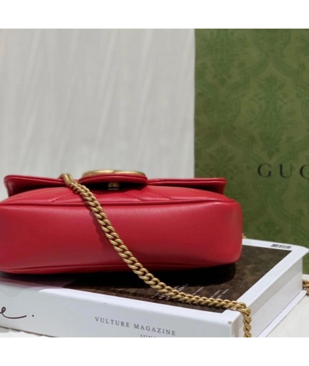 GUCCI Красная кожаная сумка через плечо, фото 4