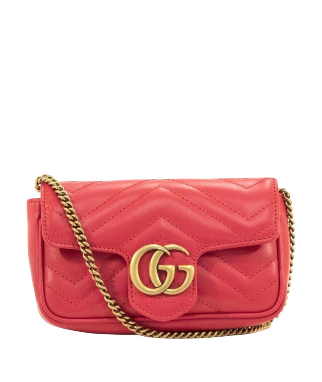 GUCCI Красная кожаная сумка через плечо, фото 1