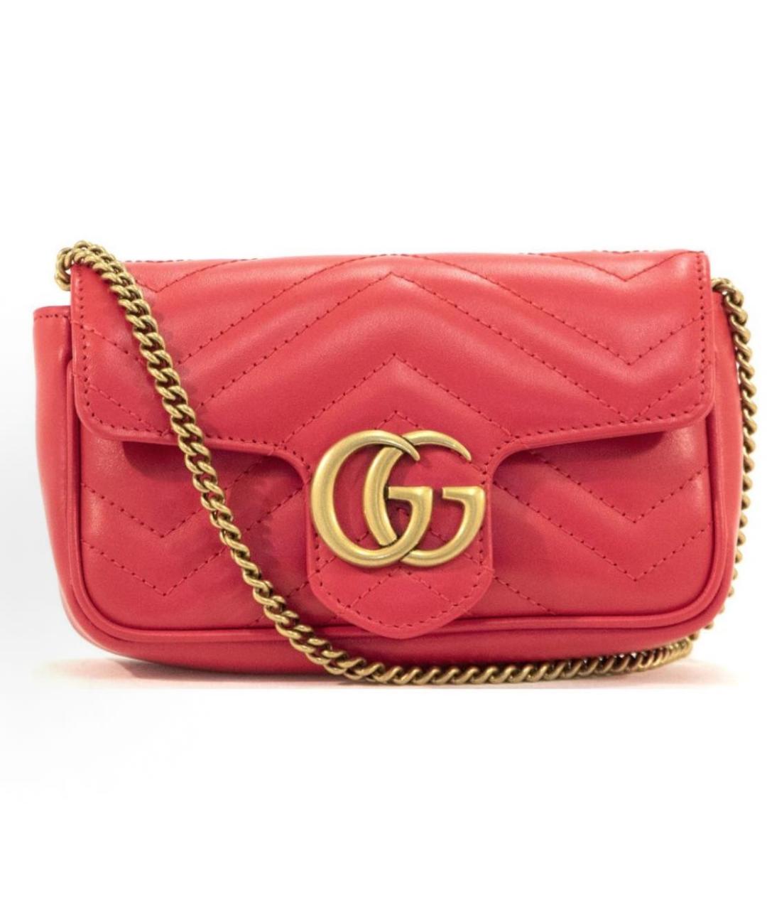 GUCCI Красная кожаная сумка через плечо, фото 5