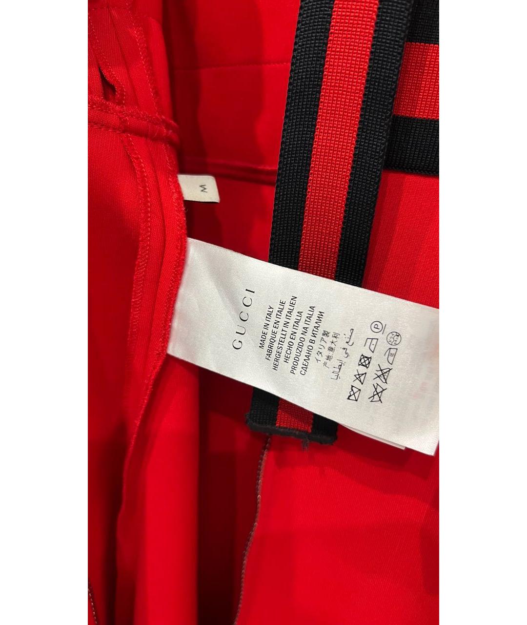 GUCCI Красное хлопко-эластановое коктейльное платье, фото 4