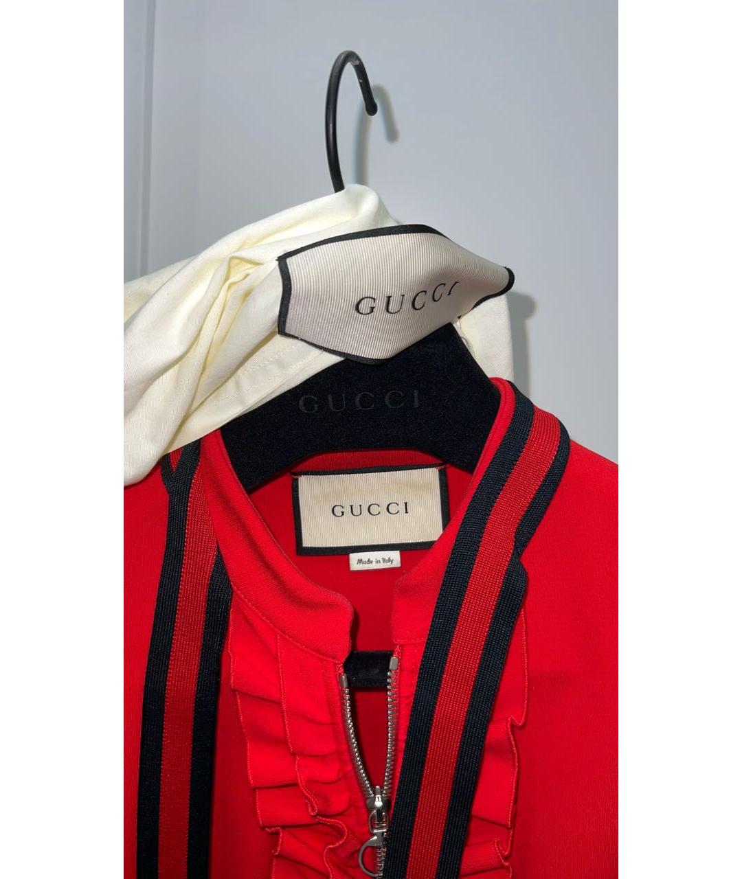 GUCCI Красное хлопко-эластановое коктейльное платье, фото 3