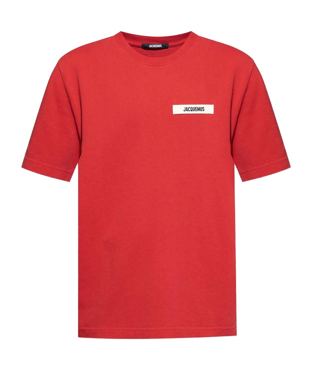 JACQUEMUS Красная хлопковая футболка, фото 1
