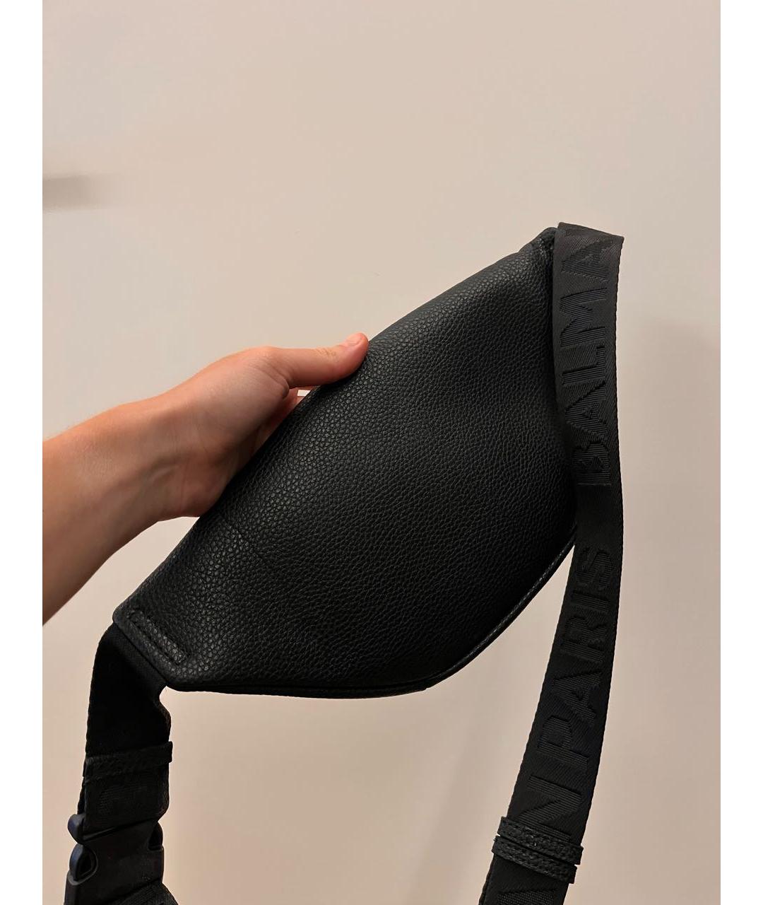 BALMAIN Черная кожаная поясная сумка, фото 3
