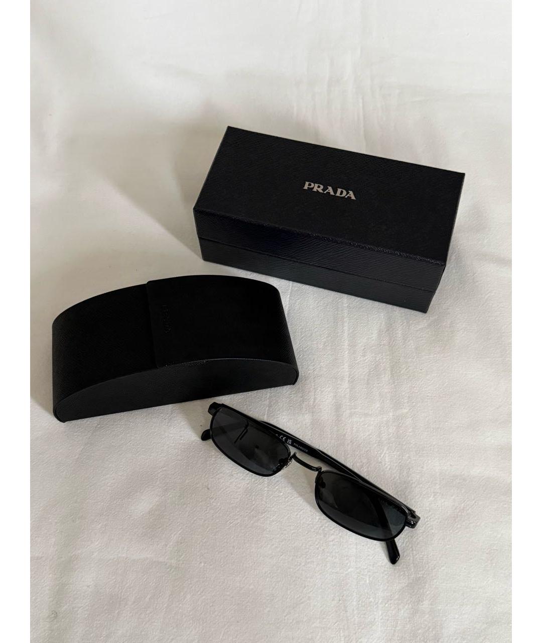 PRADA Черные металлические солнцезащитные очки, фото 5