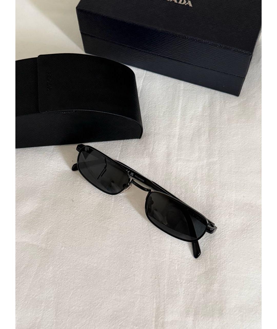 PRADA Черные металлические солнцезащитные очки, фото 6