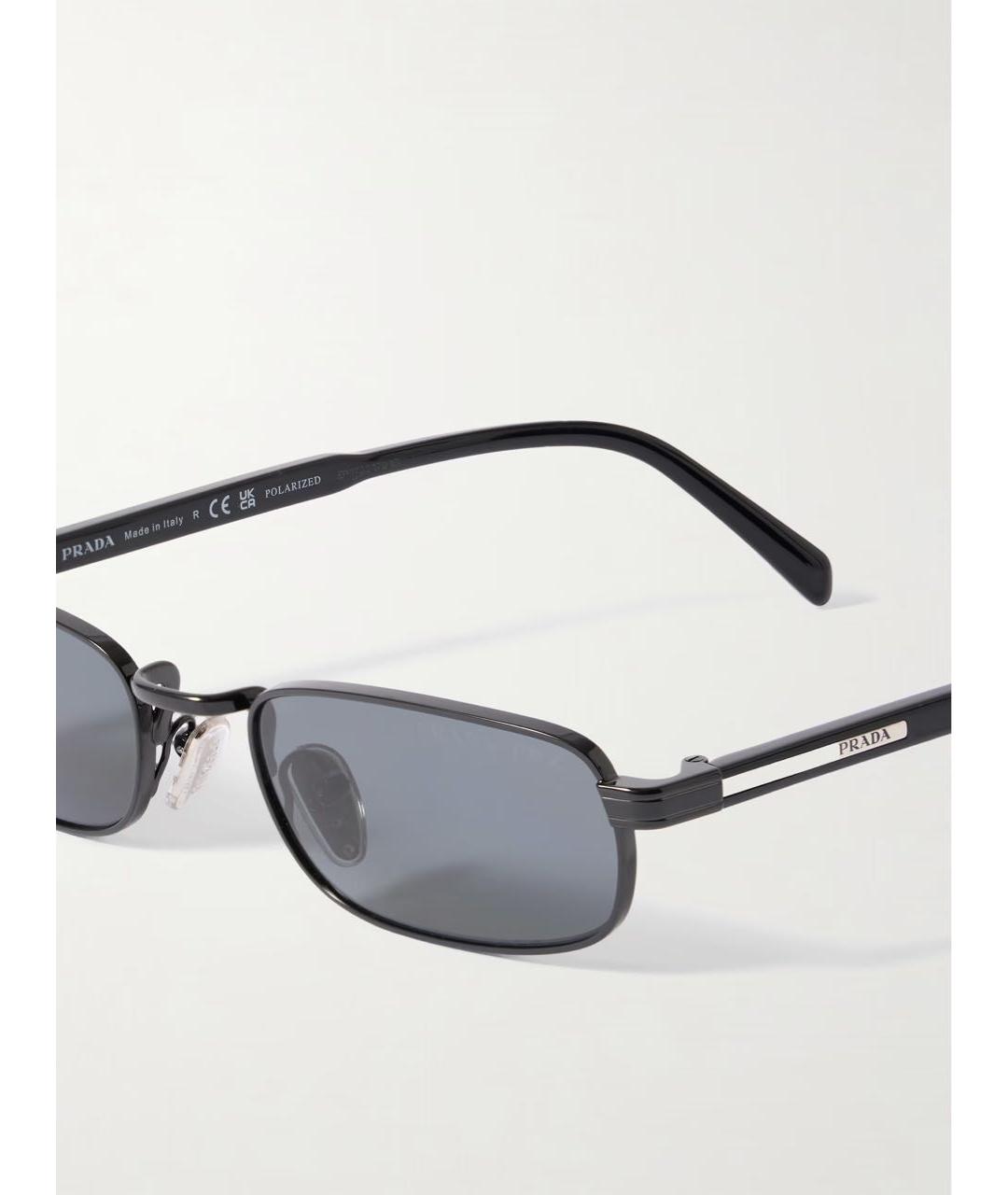 PRADA Черные металлические солнцезащитные очки, фото 3