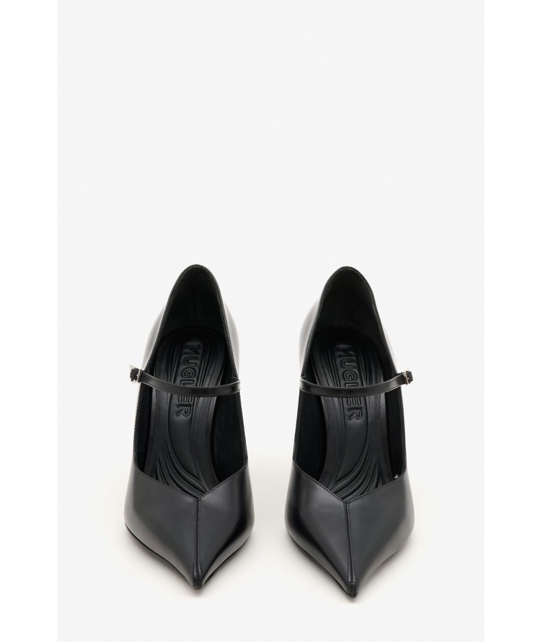 MUGLER Черные кожаные туфли, фото 4