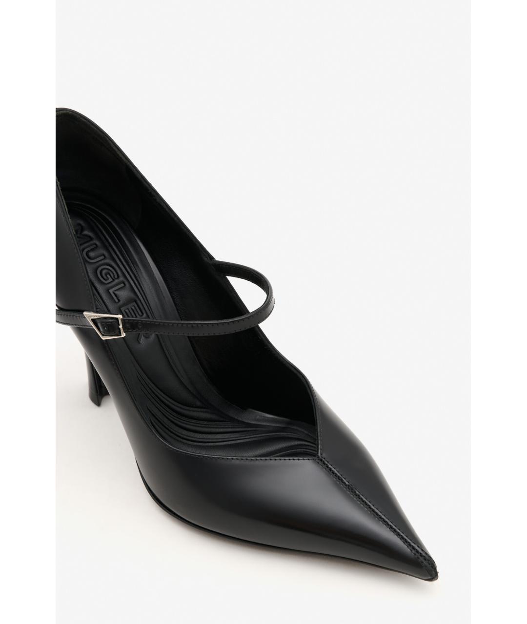 MUGLER Черные кожаные туфли, фото 5