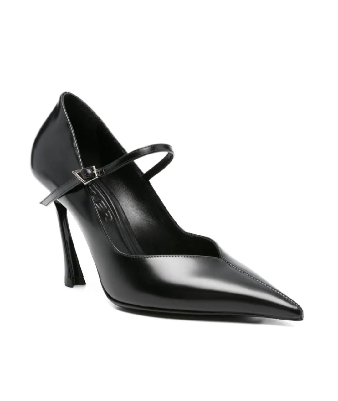 MUGLER Черные кожаные туфли, фото 7
