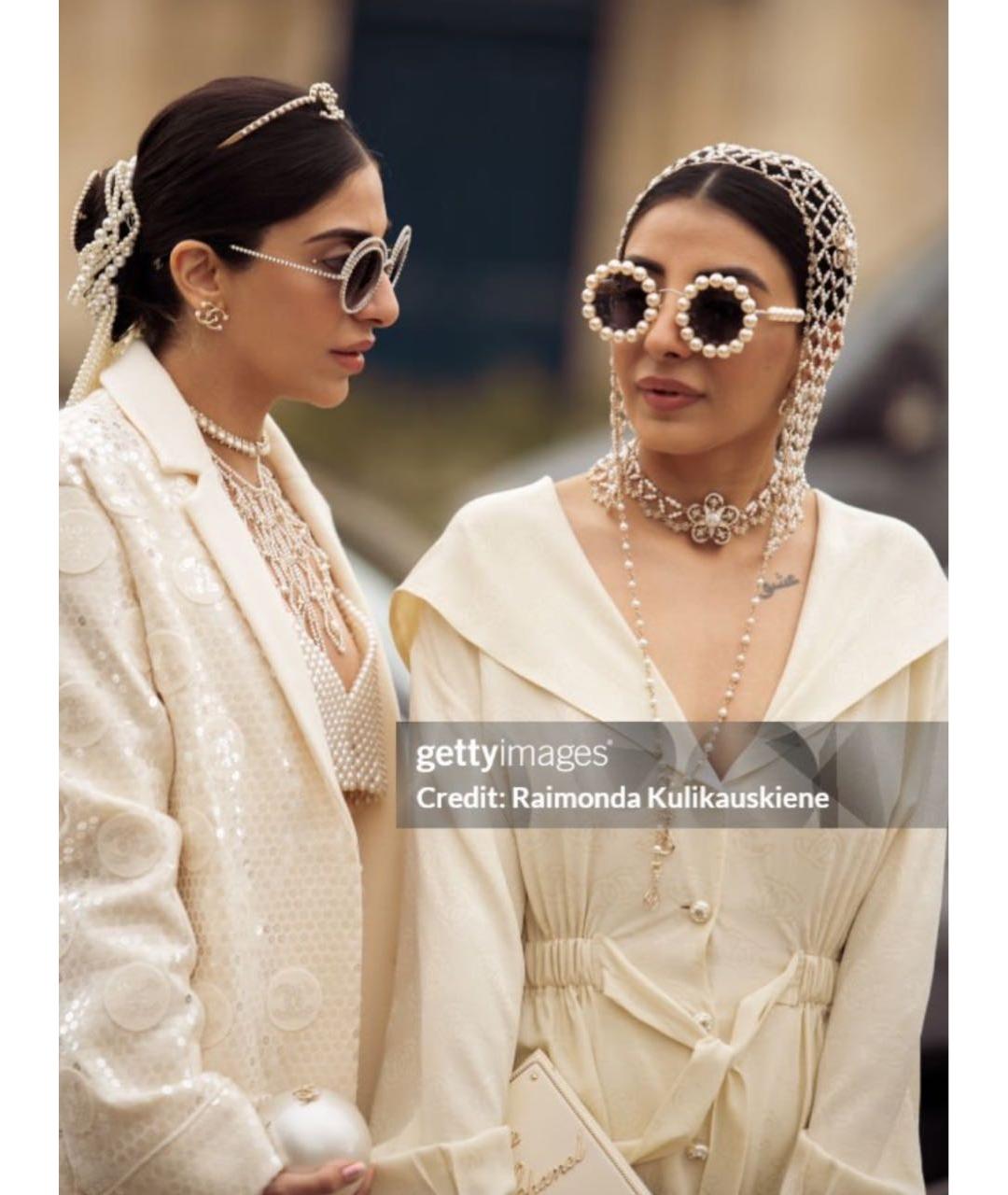 CHANEL Белые металлические солнцезащитные очки, фото 6