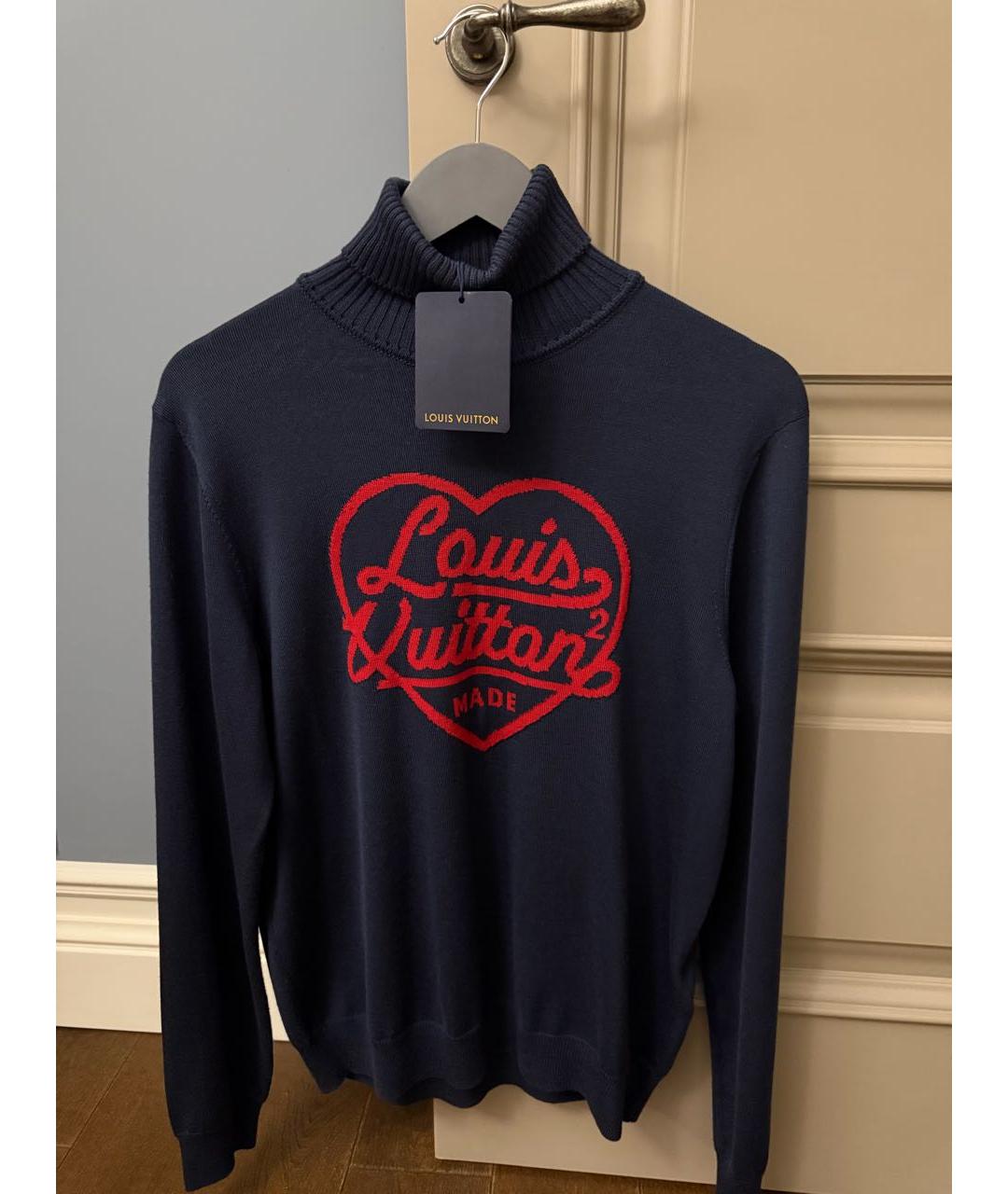 LOUIS VUITTON Темно-синяя шерстяная водолазка, фото 6