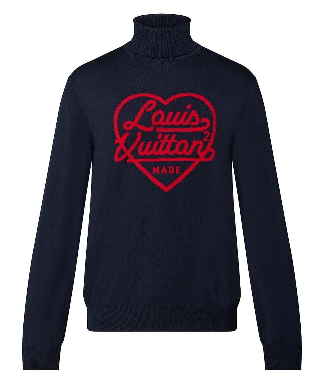 LOUIS VUITTON Темно-синяя шерстяная водолазка, фото 1