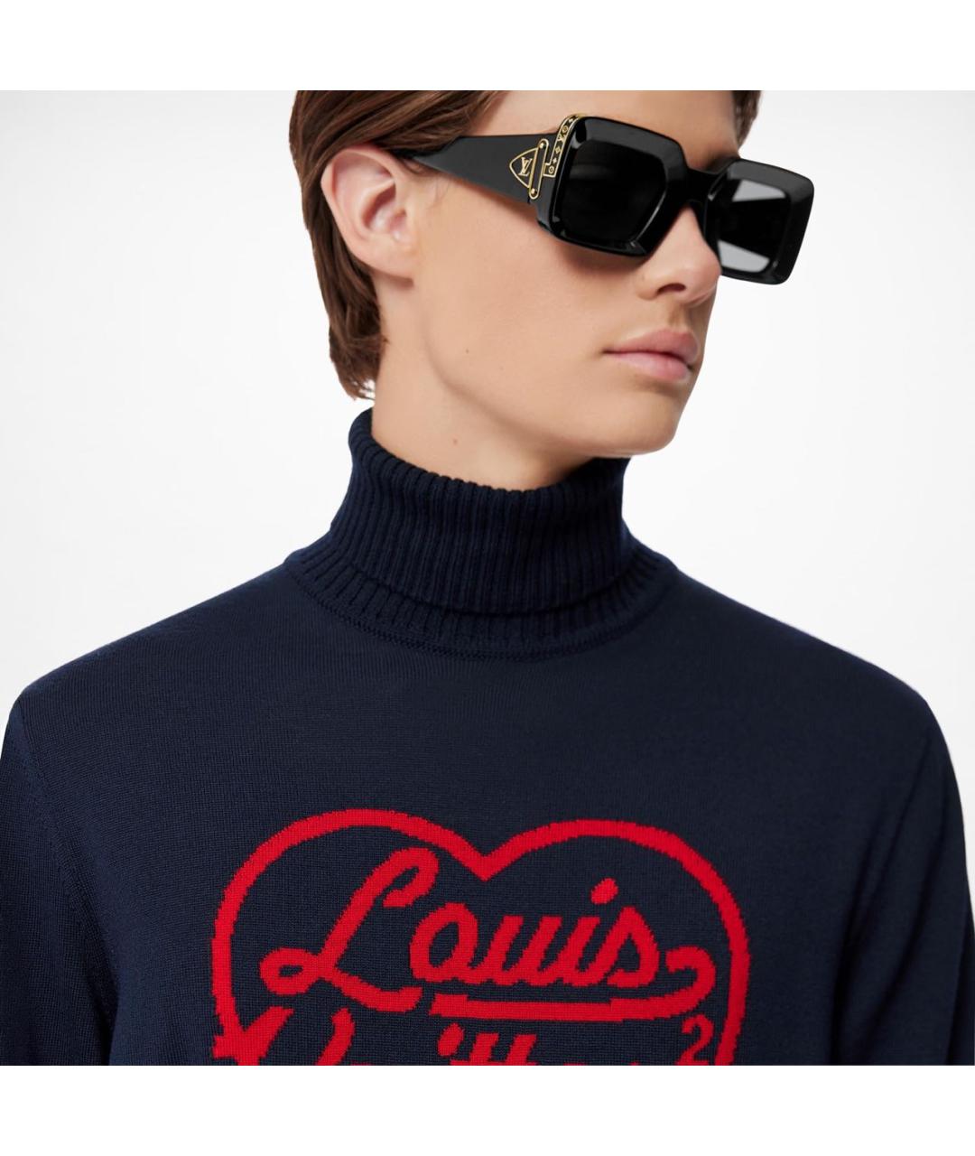 LOUIS VUITTON Темно-синяя шерстяная водолазка, фото 3