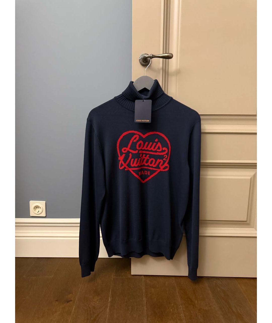 LOUIS VUITTON Темно-синяя шерстяная водолазка, фото 5