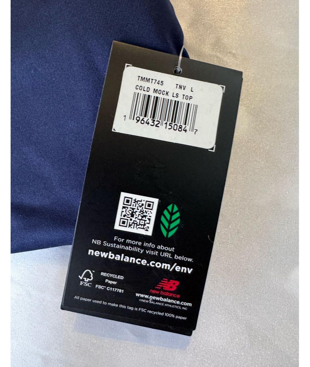 NEW BALANCE Темно-синяя полиэстеровая водолазка, фото 5