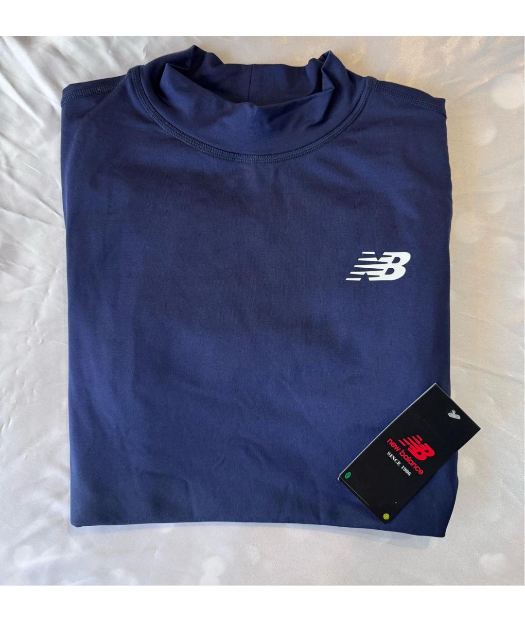 NEW BALANCE Темно-синяя полиэстеровая водолазка, фото 4