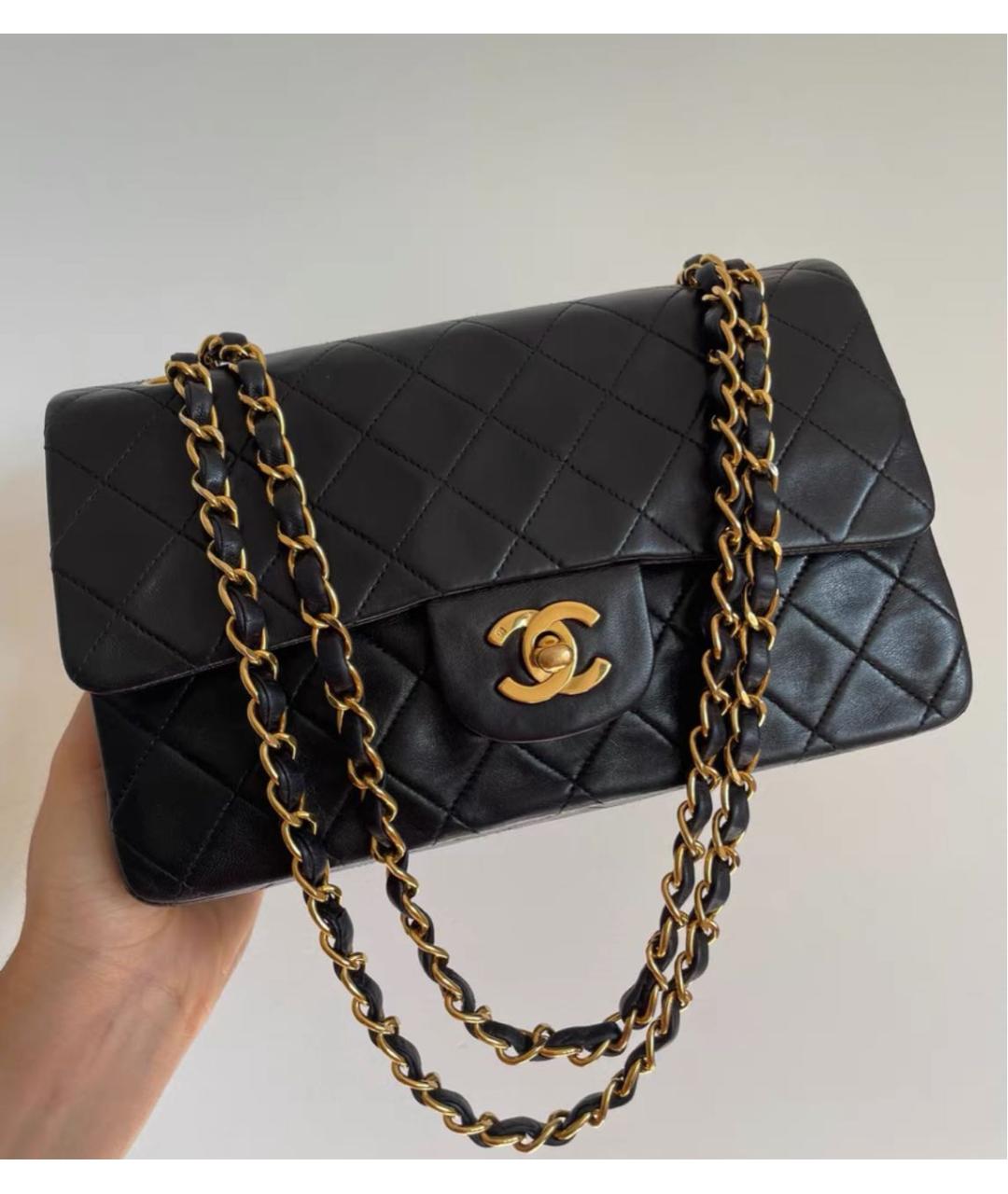 CHANEL Черная кожаная сумка через плечо, фото 6