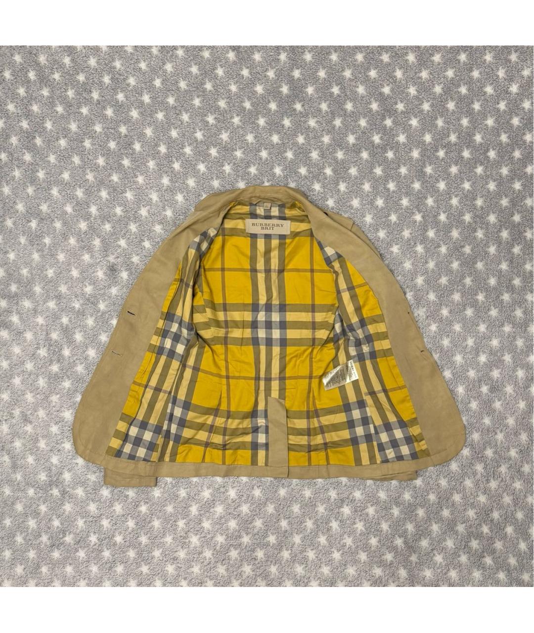 BURBERRY Бежевый хлопковый жакет/пиджак, фото 2