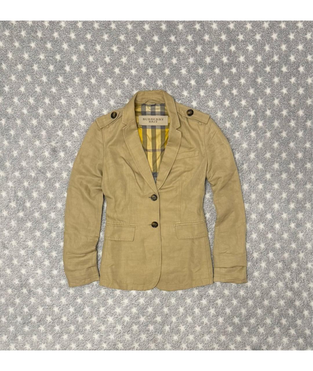 BURBERRY Бежевый хлопковый жакет/пиджак, фото 7