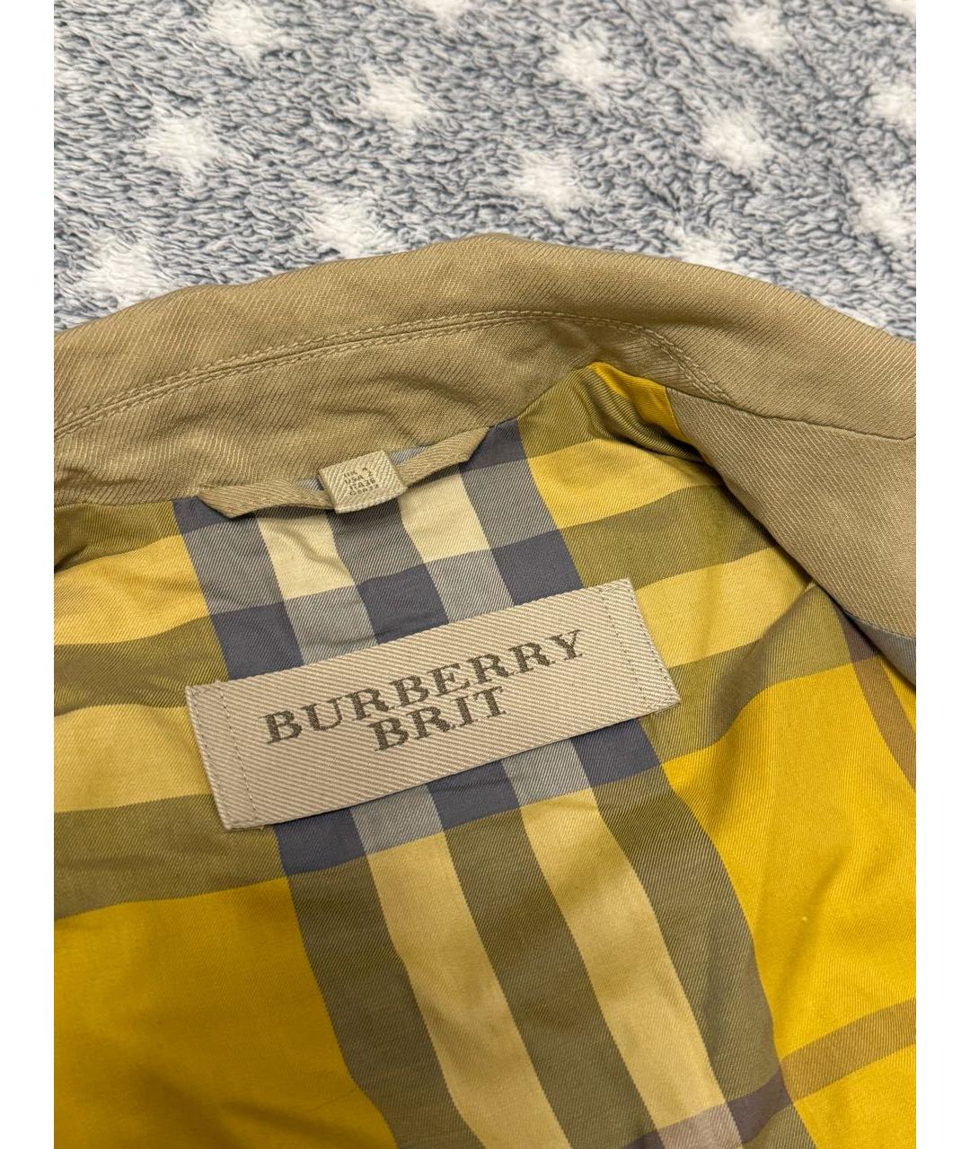 BURBERRY Бежевый хлопковый жакет/пиджак, фото 3