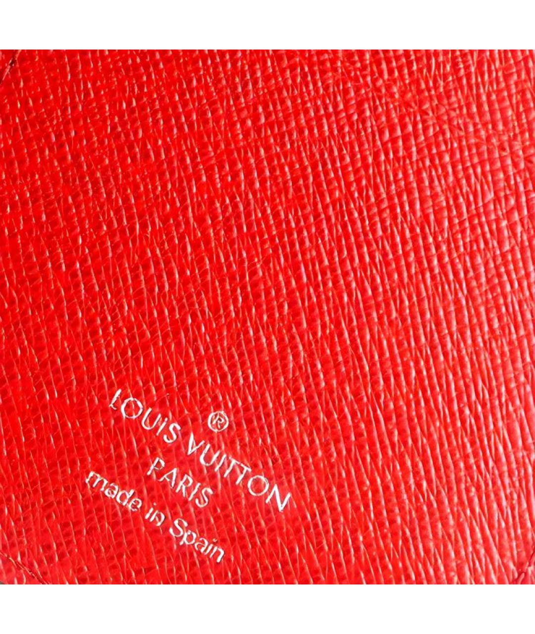 LOUIS VUITTON Красный кожаный кошелек, фото 3