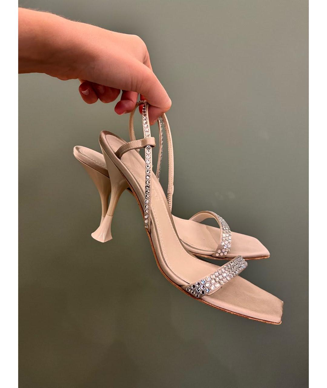 3JUIN Бежевые кожаные босоножки, фото 2