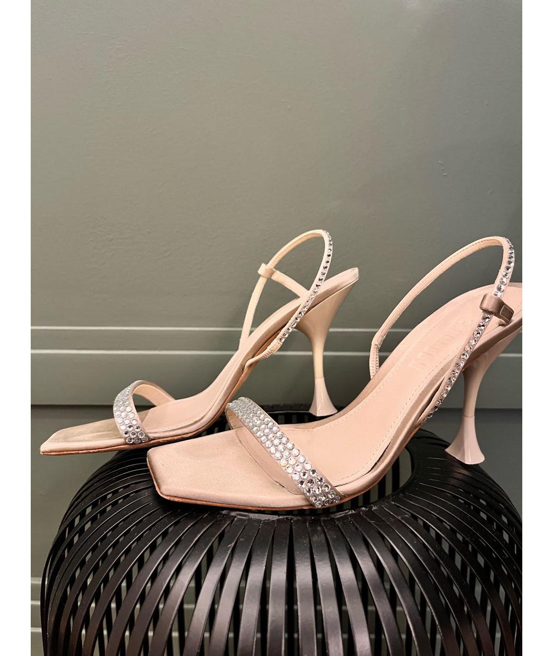 3JUIN Бежевые кожаные босоножки, фото 9