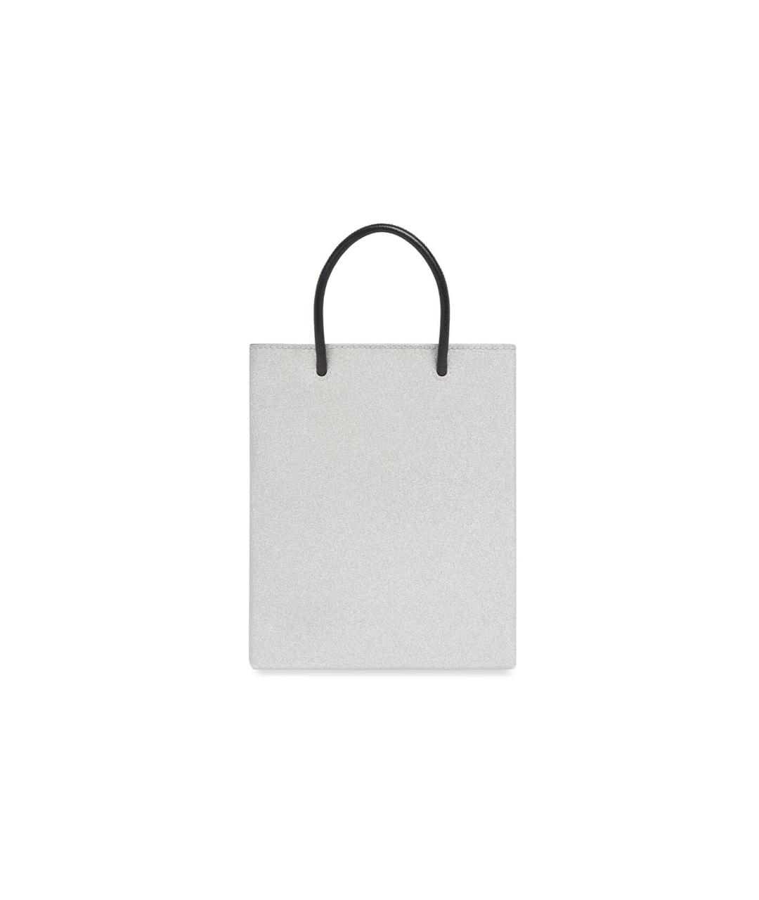 BALENCIAGA Серебряная сумка с короткими ручками, фото 4