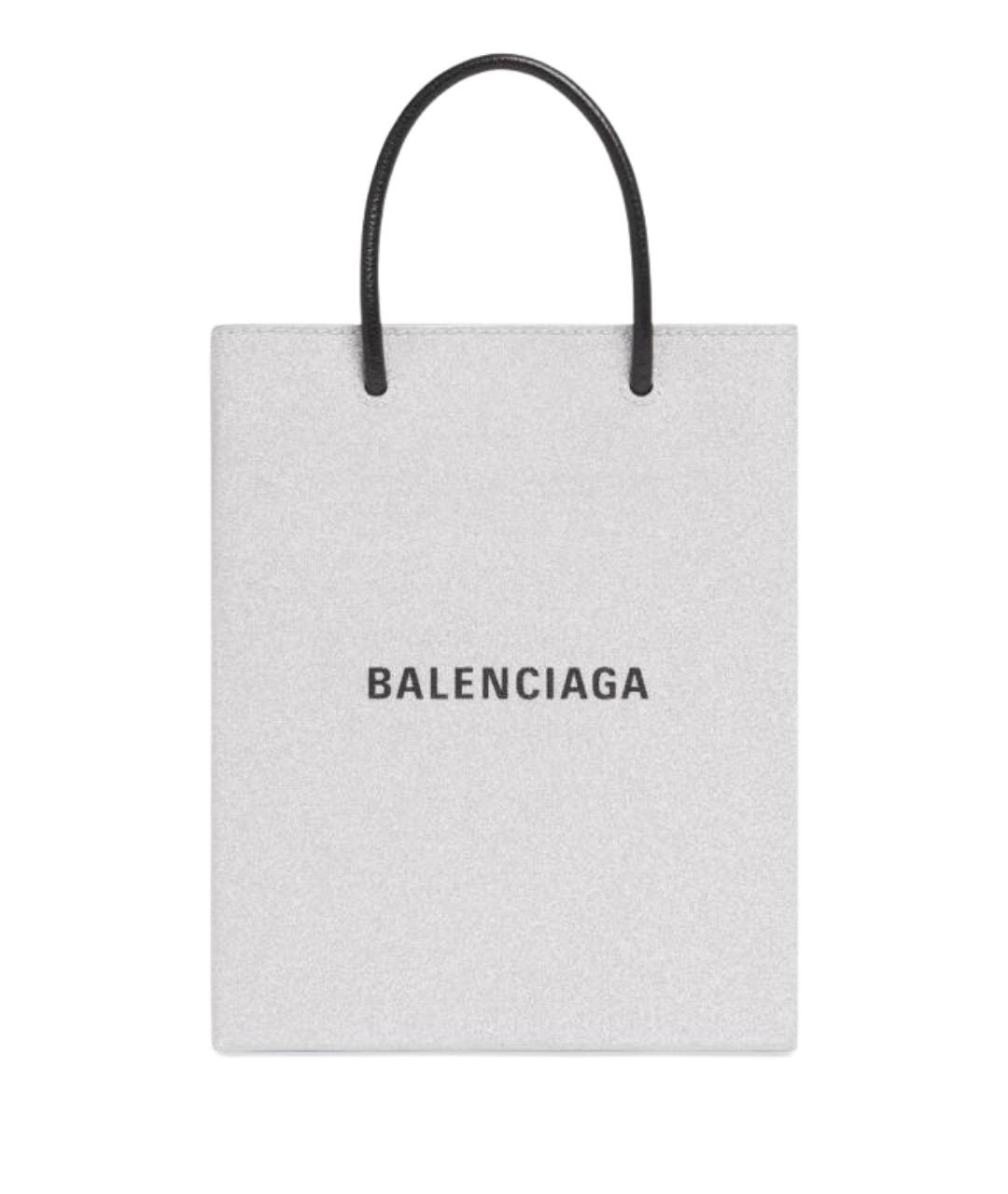 BALENCIAGA Серебряная сумка с короткими ручками, фото 1