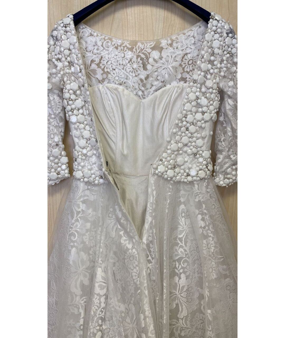 SHERRI HILL Белое полиэстеровое повседневное платье, фото 4