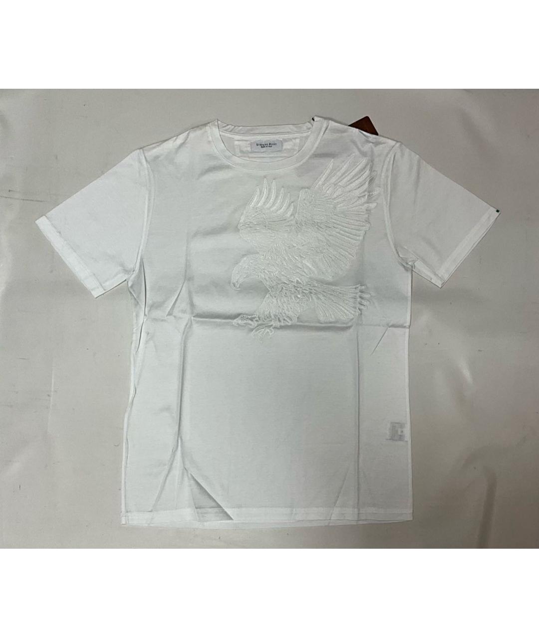 STEFANO RICCI Белая хлопковая футболка, фото 9