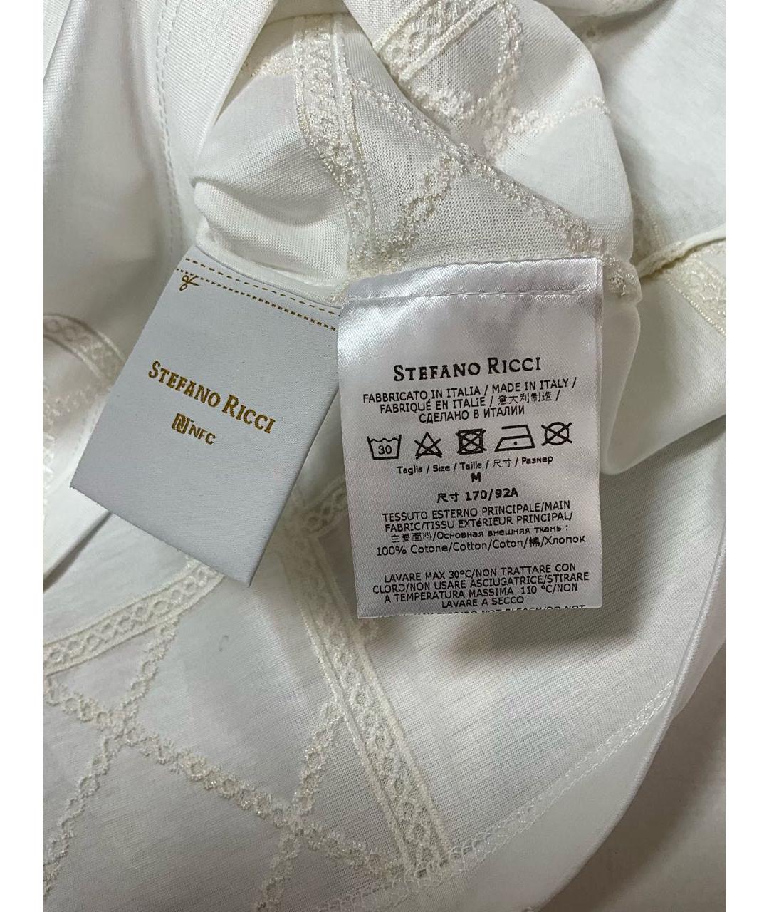 STEFANO RICCI Белая хлопковая футболка, фото 7