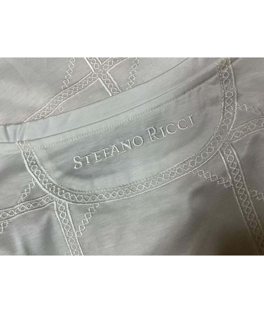 STEFANO RICCI Белая хлопковая футболка, фото 6