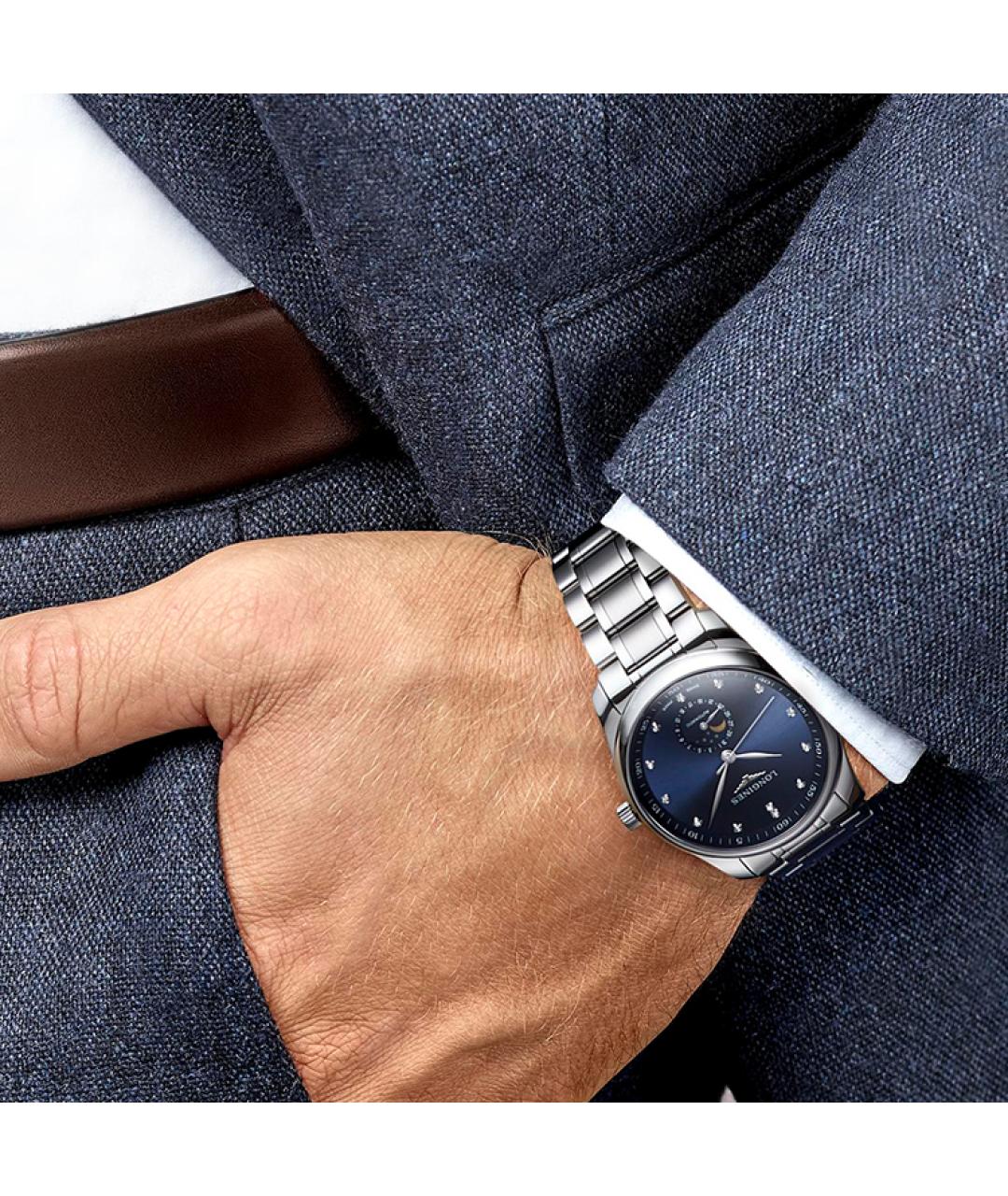 LONGINES Синие часы, фото 5