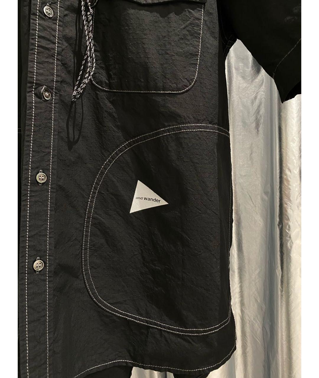 AND WANDER Черная кэжуал рубашка, фото 4