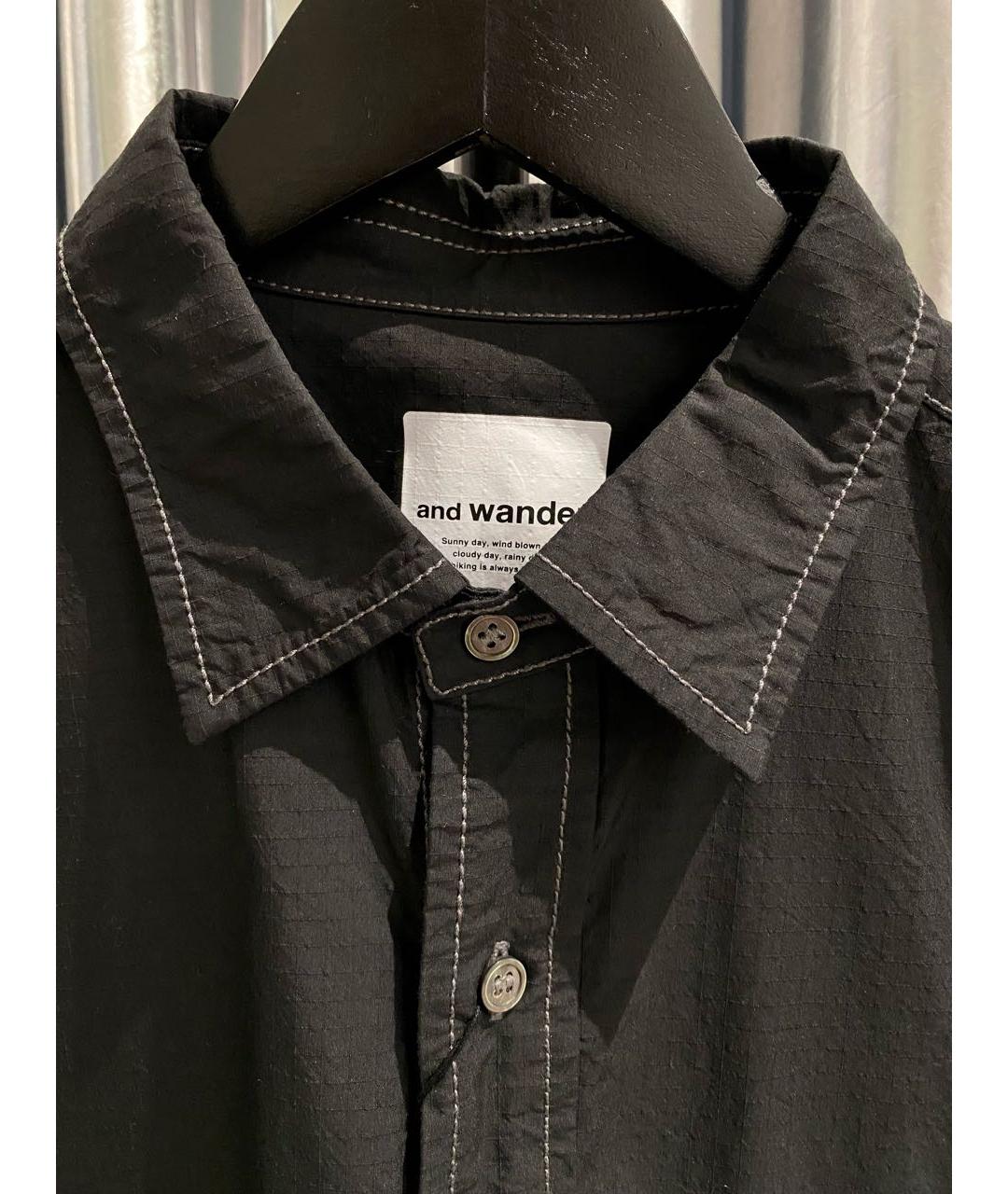 AND WANDER Черная кэжуал рубашка, фото 5