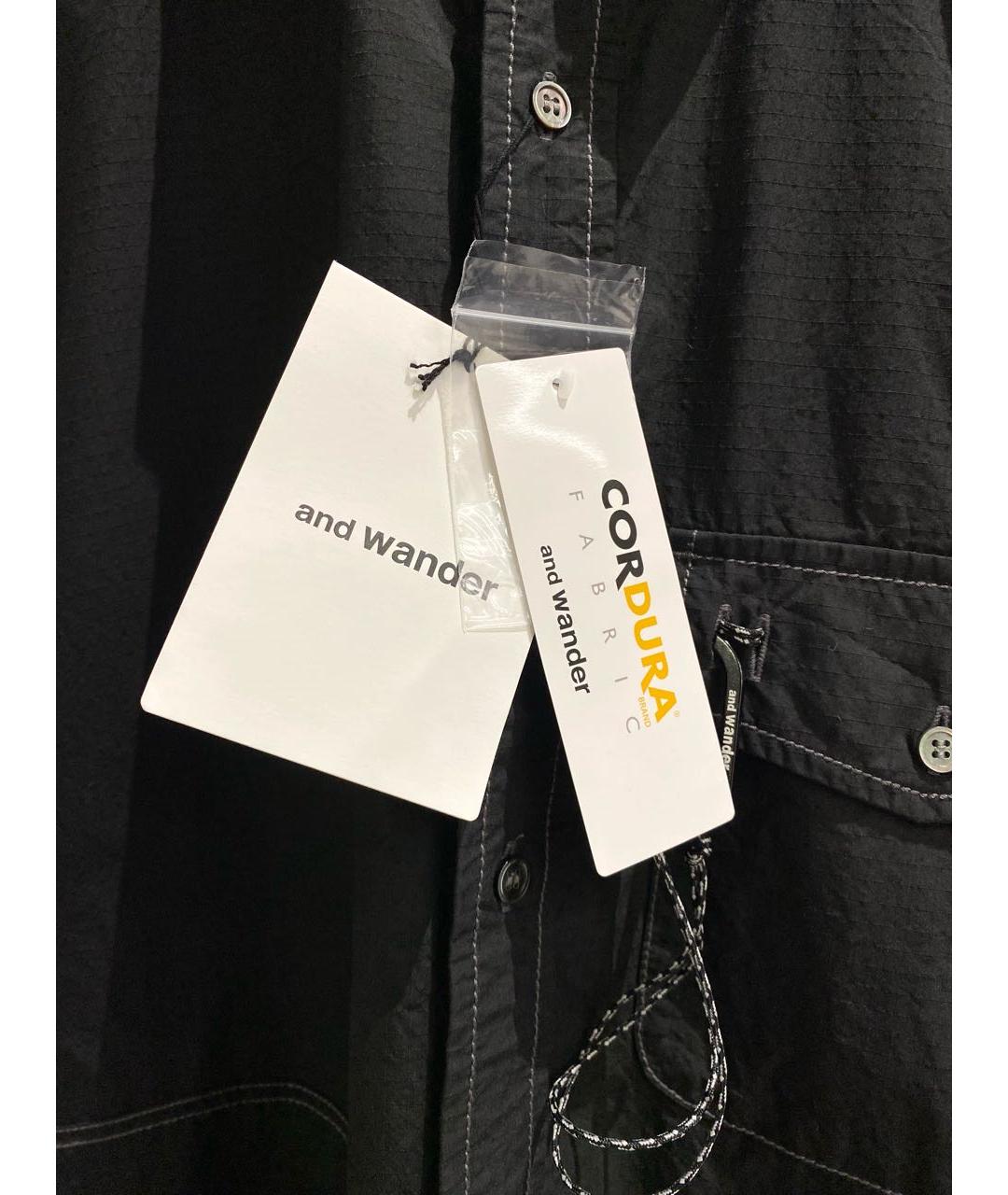 AND WANDER Черная кэжуал рубашка, фото 3