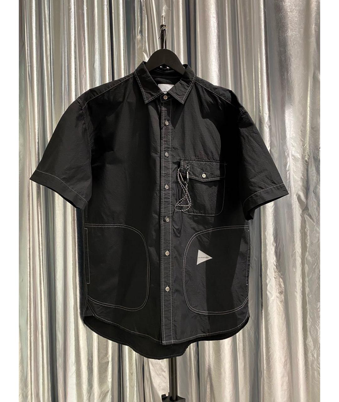 AND WANDER Черная кэжуал рубашка, фото 7