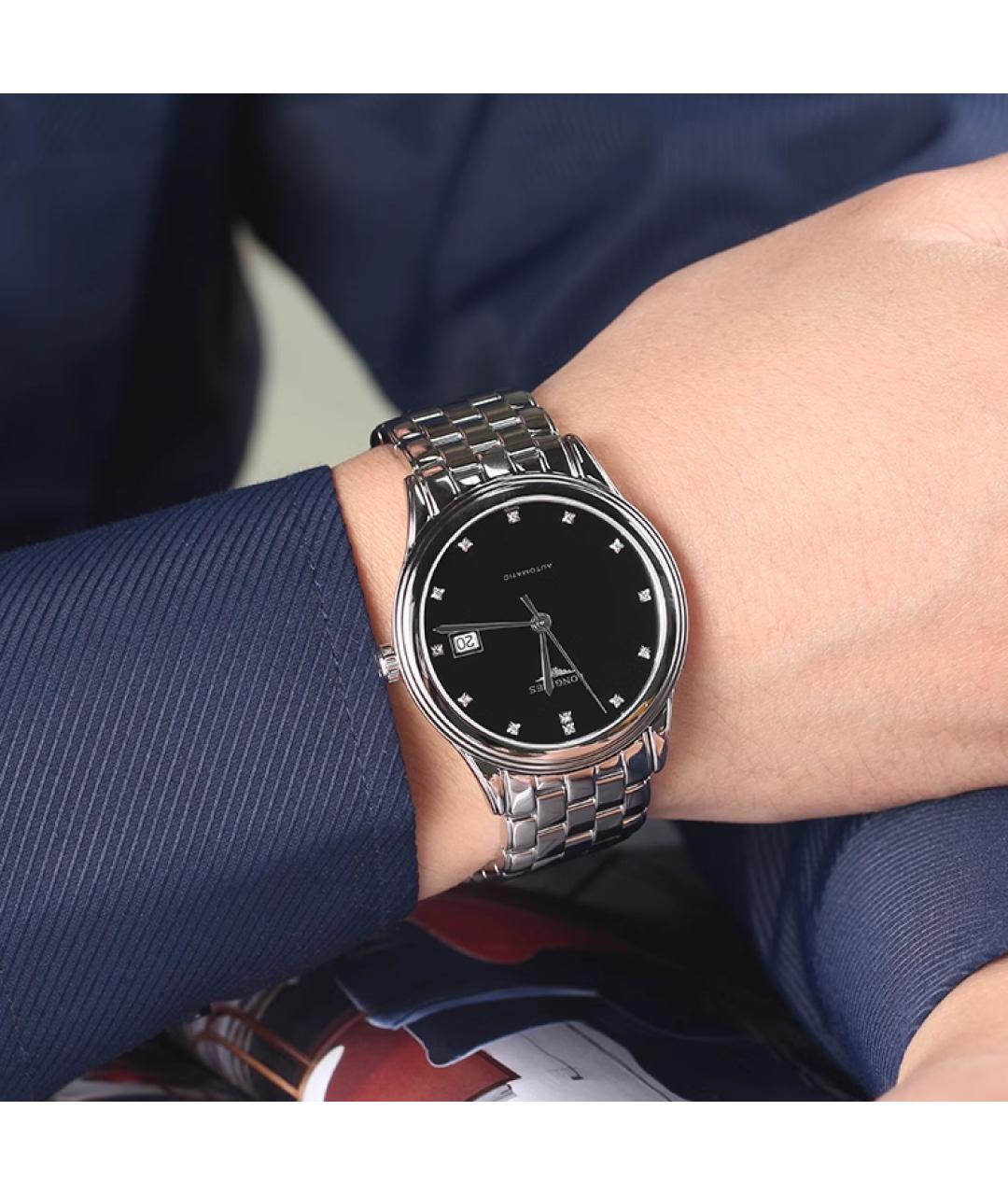 LONGINES Серебряные стальные часы, фото 5