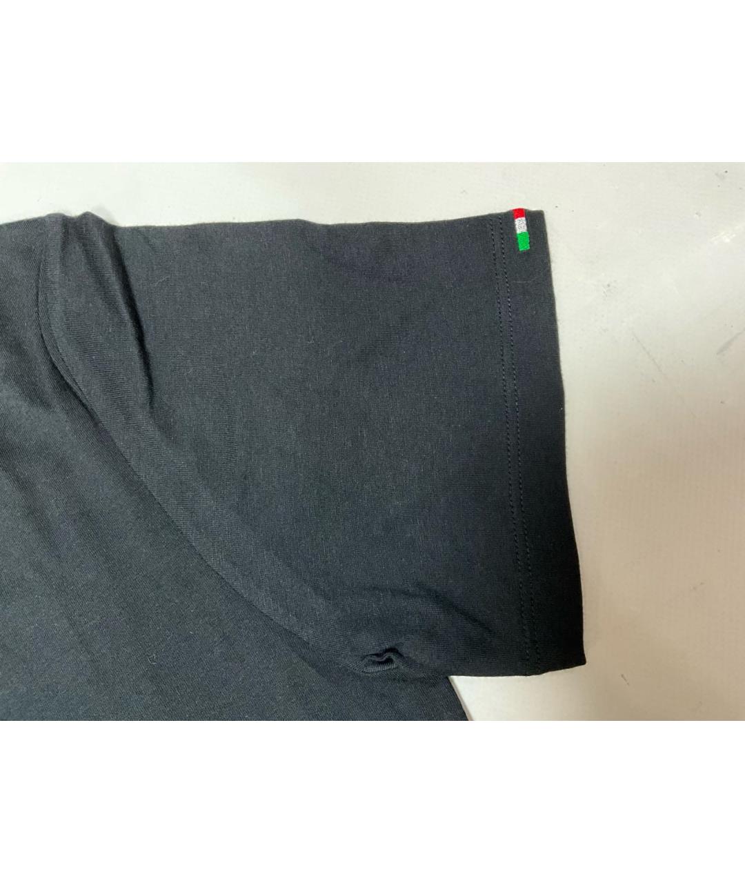 STEFANO RICCI Черная хлопковая футболка, фото 8