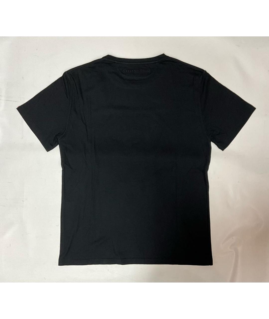 STEFANO RICCI Черная хлопковая футболка, фото 4