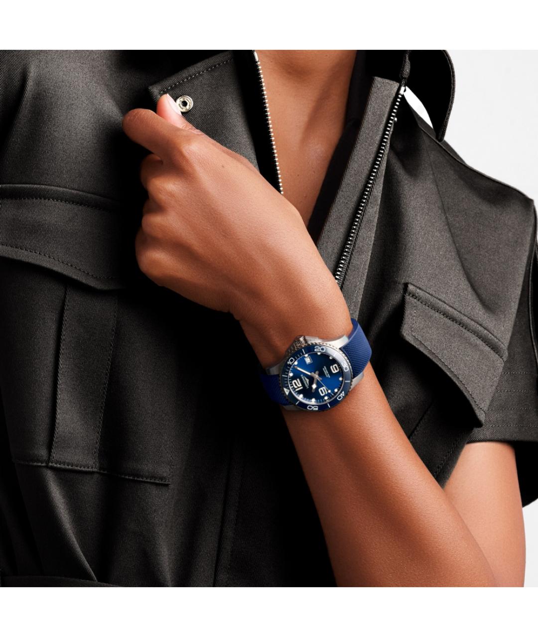 LONGINES Синие стальные часы, фото 2