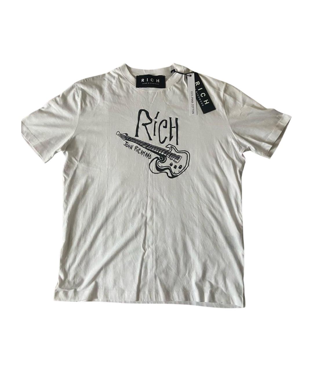 JOHN RICHMOND Белая хлопковая футболка, фото 1