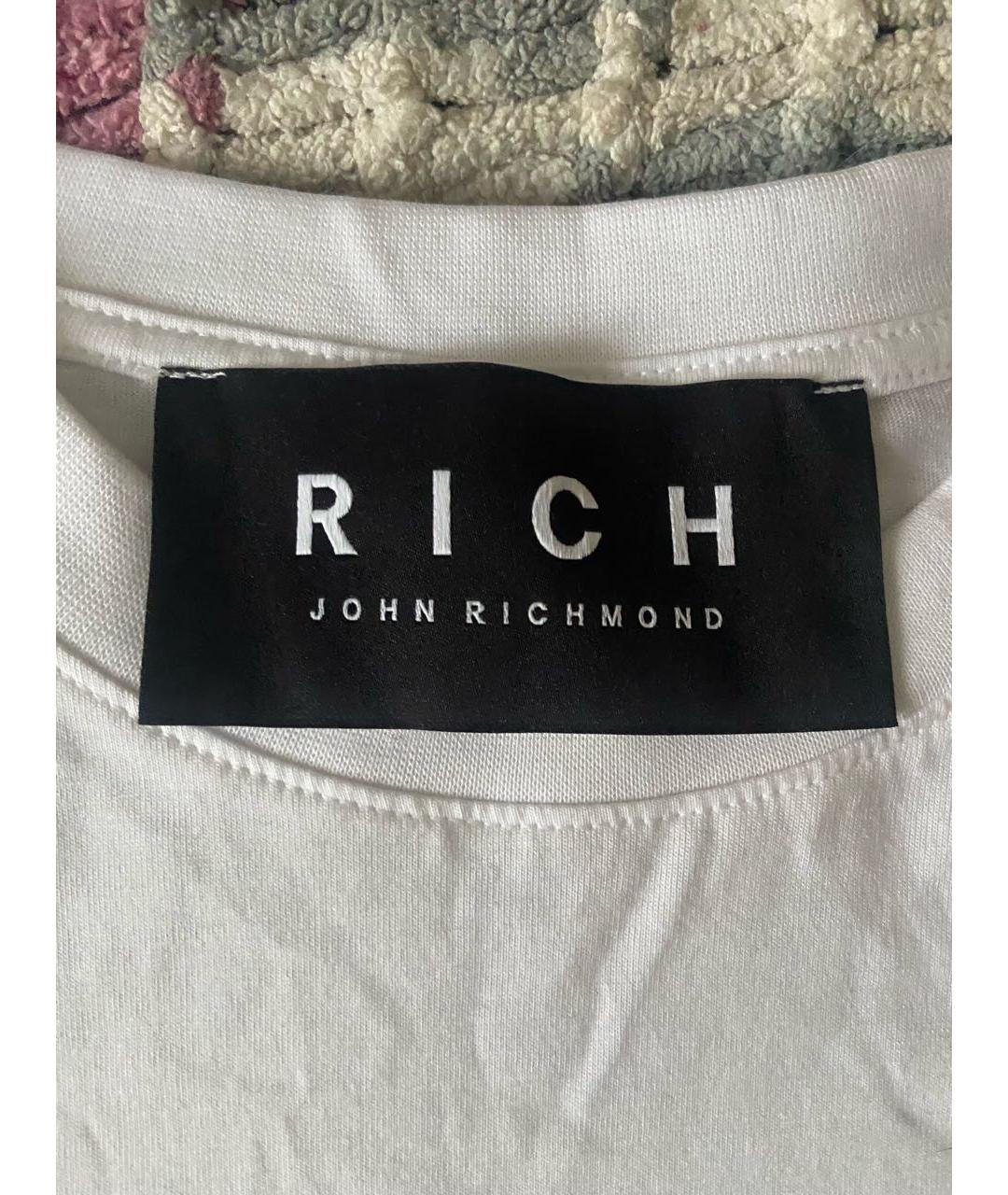 JOHN RICHMOND Белая хлопковая футболка, фото 6